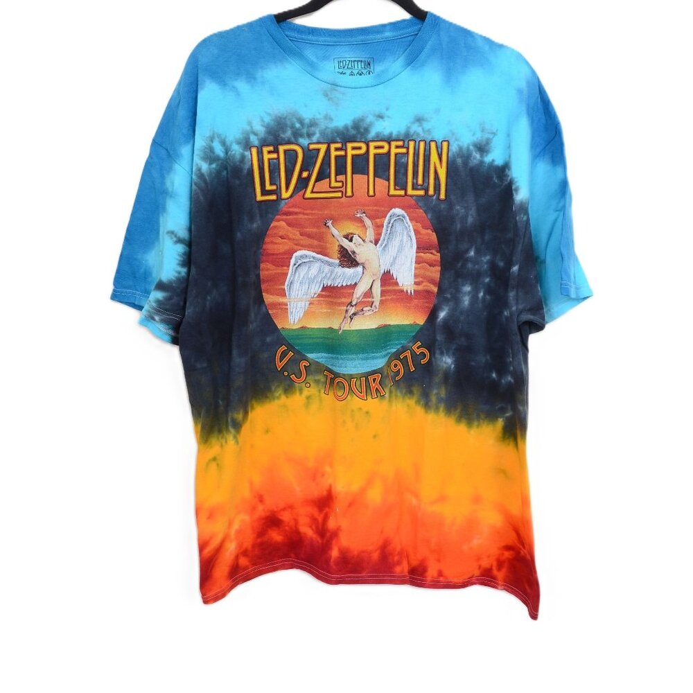 Led Zeppelin‎ Men's Size XXL Icarus US Tour 1975 Tie-Dye Short Sleeve T-Shirt